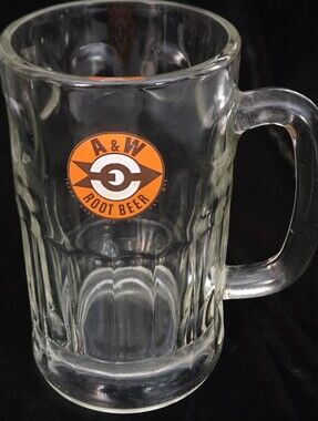 Vintage A&W Root Beer Heavy Glass Mug Beer Stein Soda Fountain Restaurant Mug